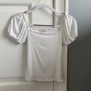 White Puff sleeve top